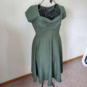 Stop Staring Green Houndstooth Retro Dress